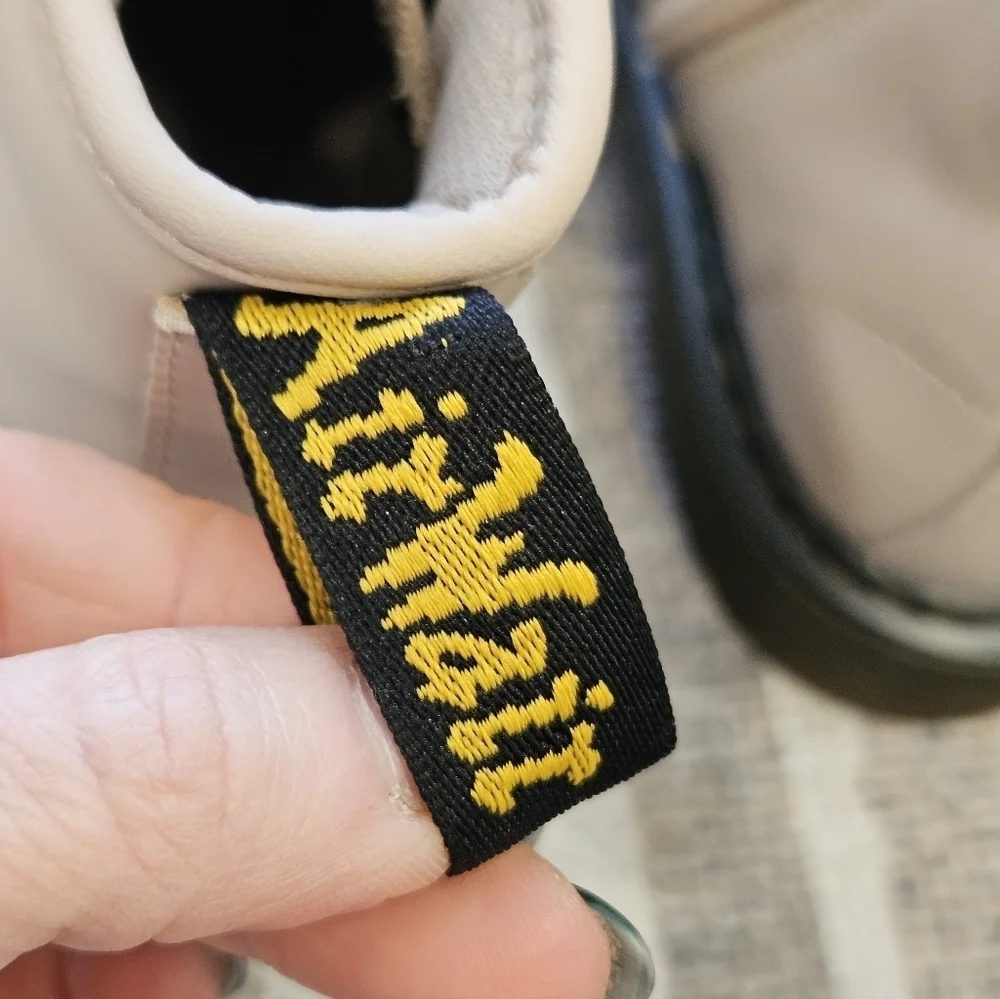 NEW Dr. Martens Airwair Beige Mid Combat Boots - Youth Size 3